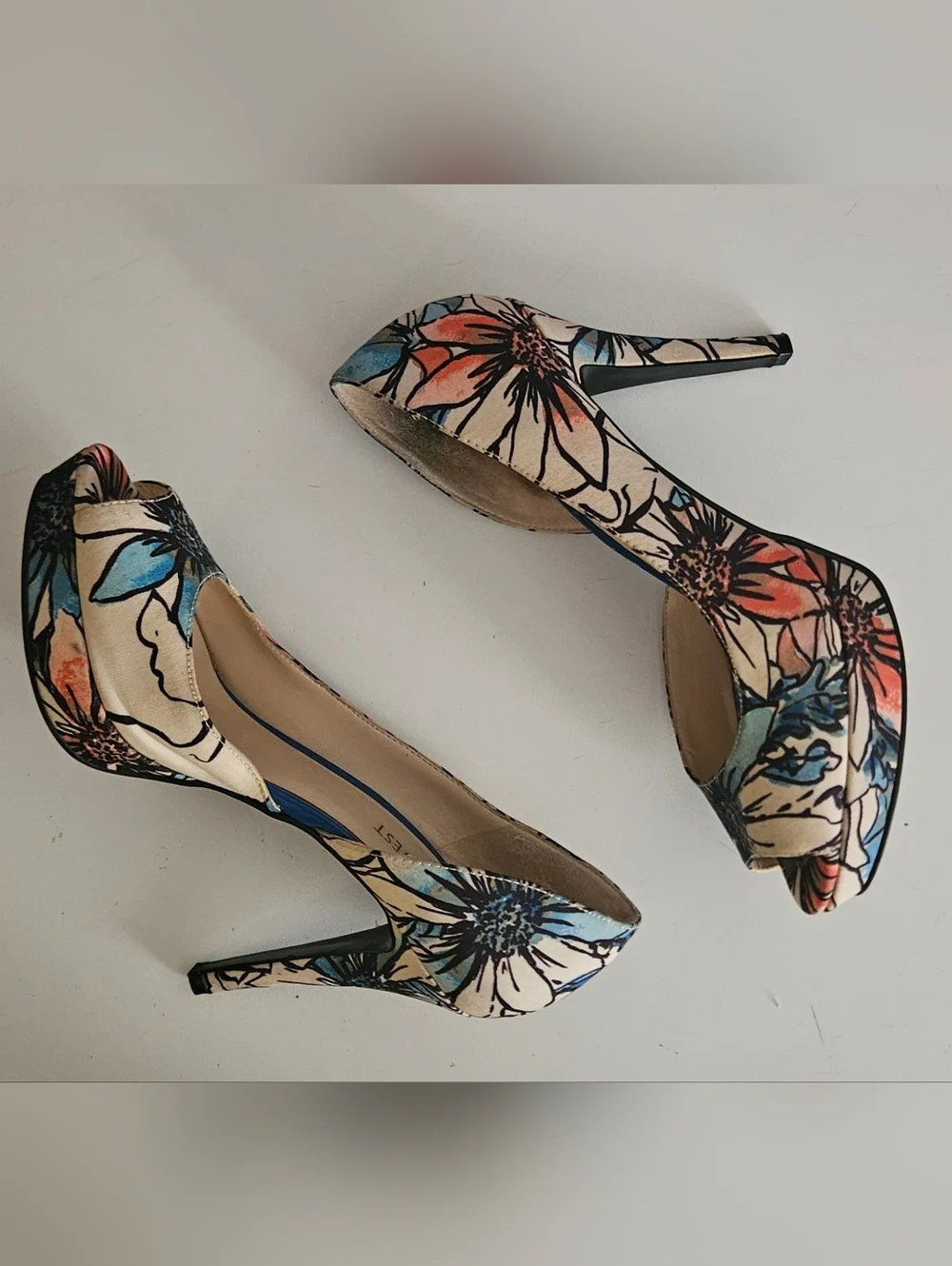 Nine West Peep Toe Platform Heels
